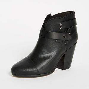 Rag & Bone Black Harrow Booties w/ Box + Dust Bag